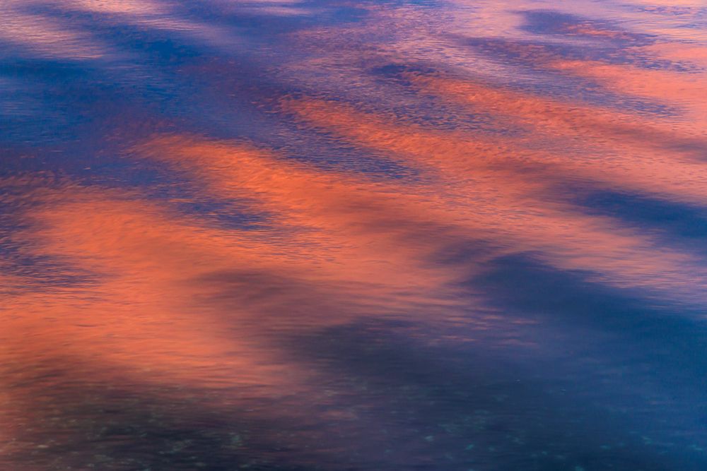 USA, Washington State, Seabeck. Sunset reflections on Hood Canal.